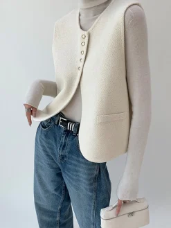 COMMENSE Elegant Split Sweater Vest* Sweater Vests|Sweaters & Cardigans