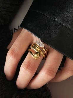 COMMENSE Elegant Twist Ring* Rings & Bracelets|Accessories
