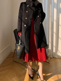 COMMENSE Elegant V-Neck Pleated Dress* Casual Dresses|Cocktail & Party Dresses