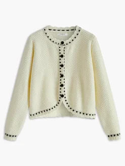 COMMENSE Elegant Wave Trim Cardigan* Cardigans|Sweaters & Cardigans
