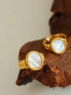 COMMENSE Elegant White Sea Shells Ring* Rings & Bracelets|Accessories