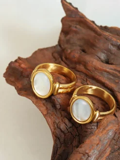 COMMENSE Elegant White Sea Shells Ring* Rings & Bracelets|Accessories