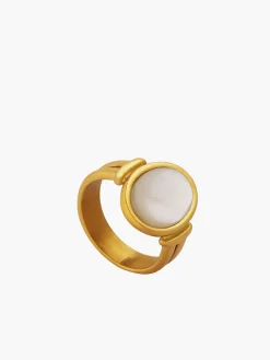 COMMENSE Elegant White Sea Shells Ring* Rings & Bracelets|Accessories