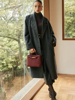 COMMENSE Elegant Wool-Blend Long Coat* Outerwear|Coats