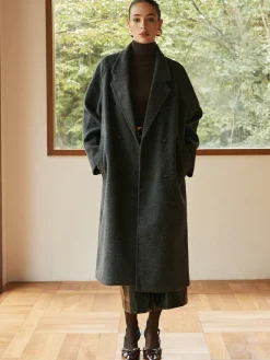 COMMENSE Elegant Wool-Blend Long Coat* Outerwear|Coats
