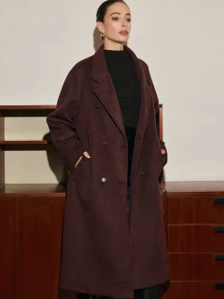 COMMENSE Elegant Wool-Blend Long Coat* Outerwear|Coats