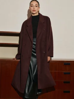 COMMENSE Elegant Wool-Blend Long Coat* Outerwear|Coats