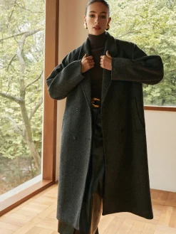 COMMENSE Elegant Wool-Blend Long Coat* Outerwear|Coats