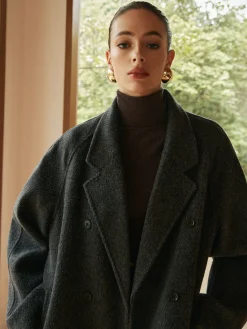 COMMENSE Elegant Wool-Blend Long Coat* Outerwear|Coats