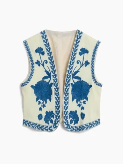 COMMENSE Embroidered Floral Vest* Outerwear|Vests
