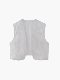 COMMENSE Embroidered Floral Vest* Outerwear|Vests