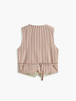 COMMENSE Embroide Sleeveless Belted Back Vest* Outerwear|Vests