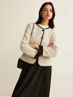 COMMENSE Embroidered Trim Tweed Short Jacket* Outerwear|Jackets