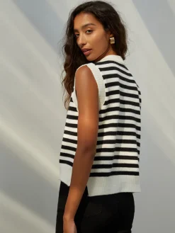 COMMENSE Essential Stripe Sweater Vest* Sweater Vests|Sweaters & Cardigans