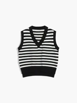 COMMENSE Essential Stripe Sweater Vest* Sweater Vests|Sweaters & Cardigans