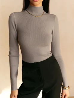 COMMENSE Everyday Long Sleeve Knit Top* Sweater Tops|Sweaters & Cardigans