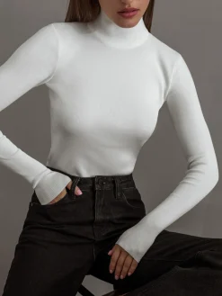 COMMENSE Everyday Long Sleeve Knit Top* Sweater Tops|Sweaters & Cardigans