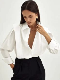 COMMENSE Fair And Square Button Down Shirt* Blouses & Shirts|Tops