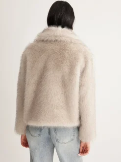 COMMENSE Faux Fur Button Wool Coat* Outerwear|Coats