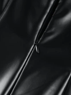 COMMENSE Faux Leather Bodycon Midi Dress* Black Dresses|Casual Dresses