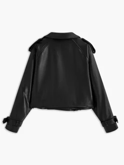 COMMENSE Faux Leather Buckle-Belted Jacket* Outerwear|Jackets