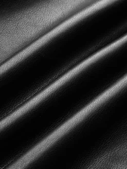 COMMENSE Faux Leather Buckle-Belted Jacket* Outerwear|Jackets