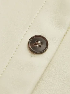 COMMENSE Faux Leather Button Polo Shirt Without Belt* Blouses & Shirts|Tops