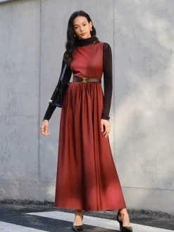 COMMENSE Faux Leather Panel Tank Dress Without Belt* Casual Dresses|Cocktail & Party Dresses