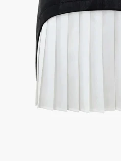 COMMENSE Faux Leather Patchwork Pleated Mini Skirt* Skirts|Bottoms