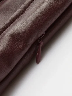 COMMENSE Faux Leather Pleated Midi Skirt* Skirts|Bottoms
