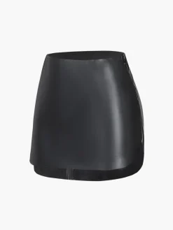 COMMENSE Faux Leather Zippered Mini Skirt* Skirts|Bottoms