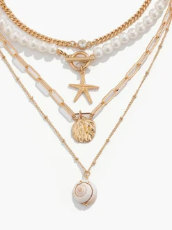 COMMENSE Faux Pearl Shell Beach Style Necklace* Necklaces|Accessories