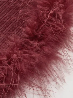COMMENSE Feather Trim Wool-Blend Slim Sweater* Sweater Tops|Sweaters & Cardigans