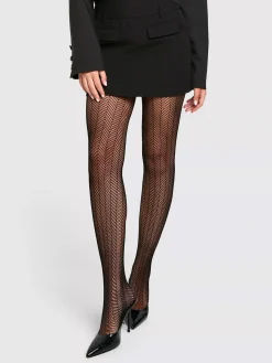 COMMENSE Fishbone-Pattern Sheer Tights* Socks & Tights|Accessories