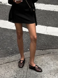 COMMENSE Fishnet Ballet Flats* Shoes|Accessories