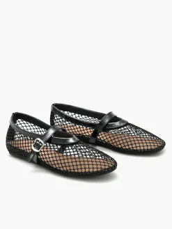 COMMENSE Fishnet Ballet Flats* Shoes|Accessories