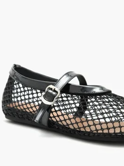 COMMENSE Fishnet Ballet Flats* Shoes|Accessories