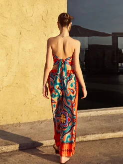 COMMENSE Flaming Passions Back Tie Top* Tank Tops & Camis|Matching Sets