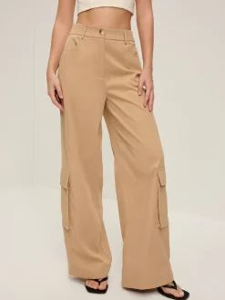 COMMENSE Flap Pockets Wide-Leg Pants* Pants|Bottoms