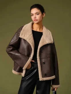 COMMENSE Fleecing PU Leather Warm Jackets* Outerwear|Jackets