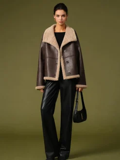 COMMENSE Fleecing PU Leather Warm Jackets* Outerwear|Jackets