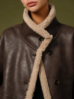COMMENSE Fleecing PU Leather Warm Jackets* Outerwear|Jackets