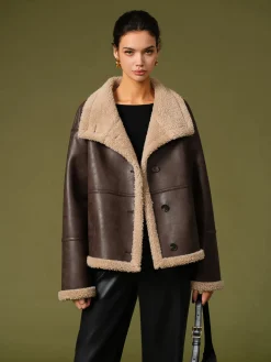 COMMENSE Fleecing PU Leather Warm Jackets* Outerwear|Jackets