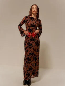 COMMENSE Flock Printed Backless Tie Dress* Cocktail & Party Dresses|Vacation Dresses