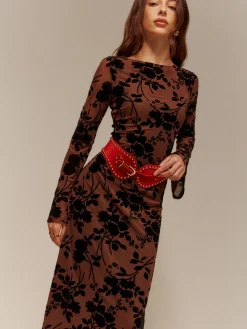 COMMENSE Flock Printed Backless Tie Dress* Cocktail & Party Dresses|Vacation Dresses