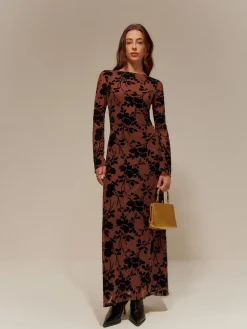 COMMENSE Flock Printed Backless Tie Dress* Cocktail & Party Dresses|Vacation Dresses