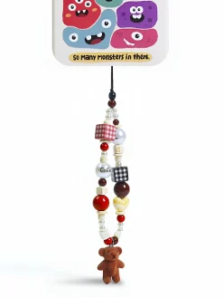 COMMENSE Flocked Bear Doll Bead Phone Lanyard* Accessories