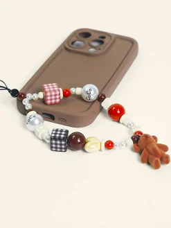 COMMENSE Flocked Bear Doll Bead Phone Lanyard* Accessories