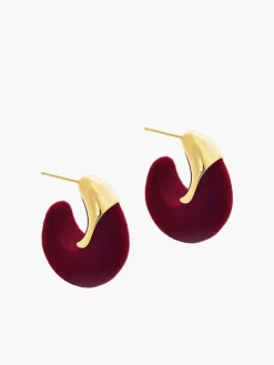 COMMENSE Flocked Hoop Stud Earrings* Earrings|Accessories