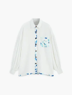COMMENSE Floral Button Up Bishop Sleeve Shirt* Blouses & Shirts